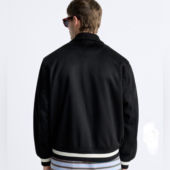Men’s Zara Faux Suede Embroidered Jacket - Picture 2 of 13